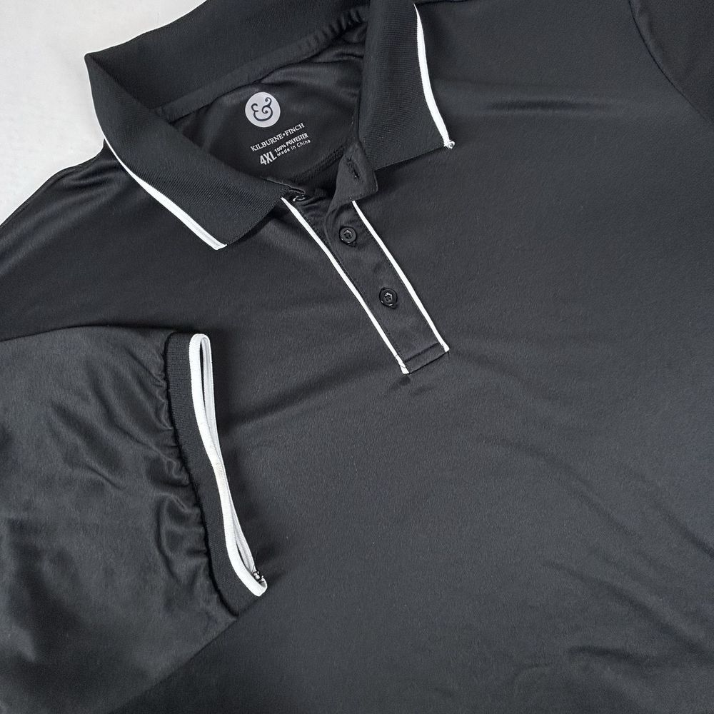 Kilburne & Finch Shirt Men's 4XL Polo‎ Golf Performance Black Short Sleeve EUC
